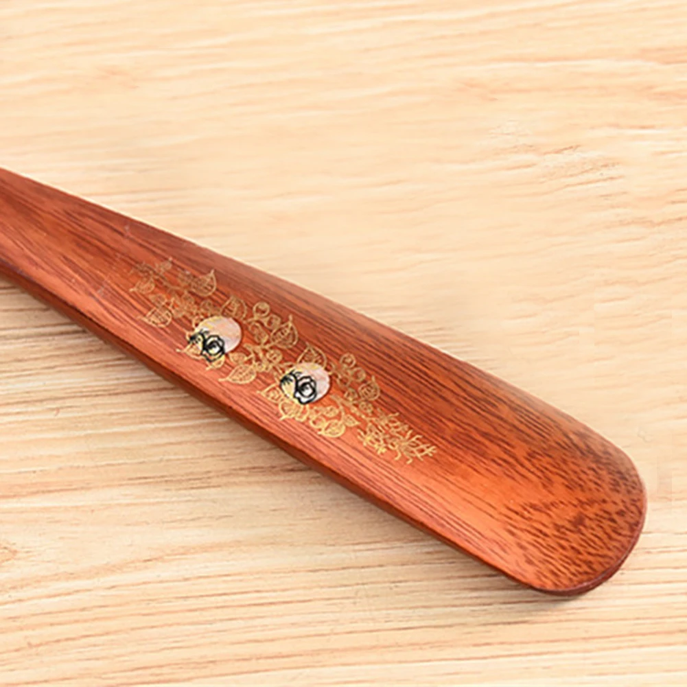 Stick Useful Flexible Long Handle 55cm Lifter Home Shoe Horn Durable Hanging Loop Practical Wooden Portable Red