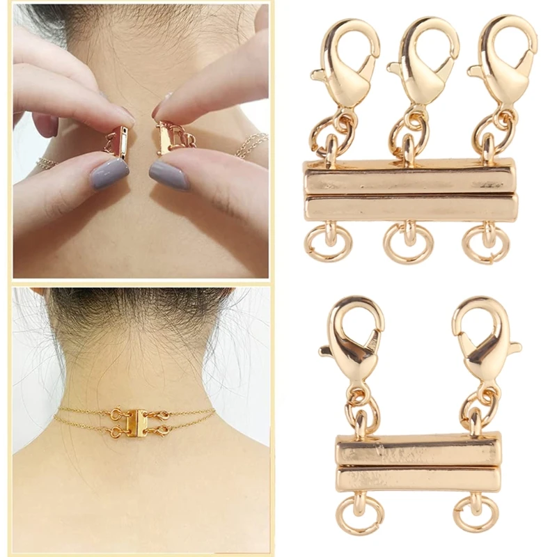 1 Pc Layering Necklace Clasp Lock Square Necklace Connector