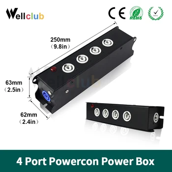 

1pc 4 Port Powercon Power Box For Dj Stage Lighting