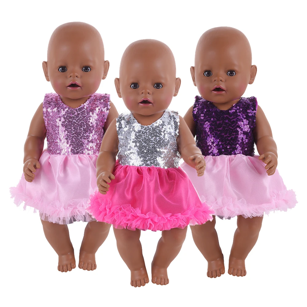 

2020 New Baby New Born Fit 18 inch 43cm Doll Clothes Accessories Grey Shirt Dark Brown Pants Suit For Baby Birthday Gift