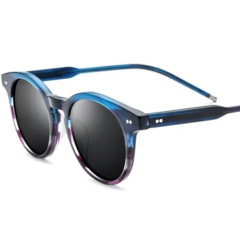 

2020 Designer Brand Luxury Women Polarized Sunglasses Acetate handmade Frame Gafas De Sol Hombre Polarizadas Marca Round Glasses