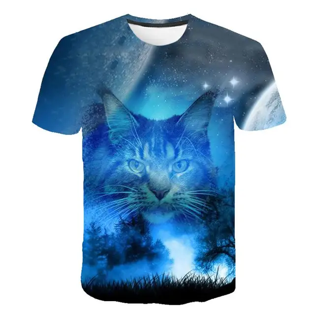 2021 Cool Fashion T Shirt For Men And Women Lovely Two Cats Print 3D T-Shirts Summer Short Sleeve T Shirts Male T Shirts XXS-6XL TC-017