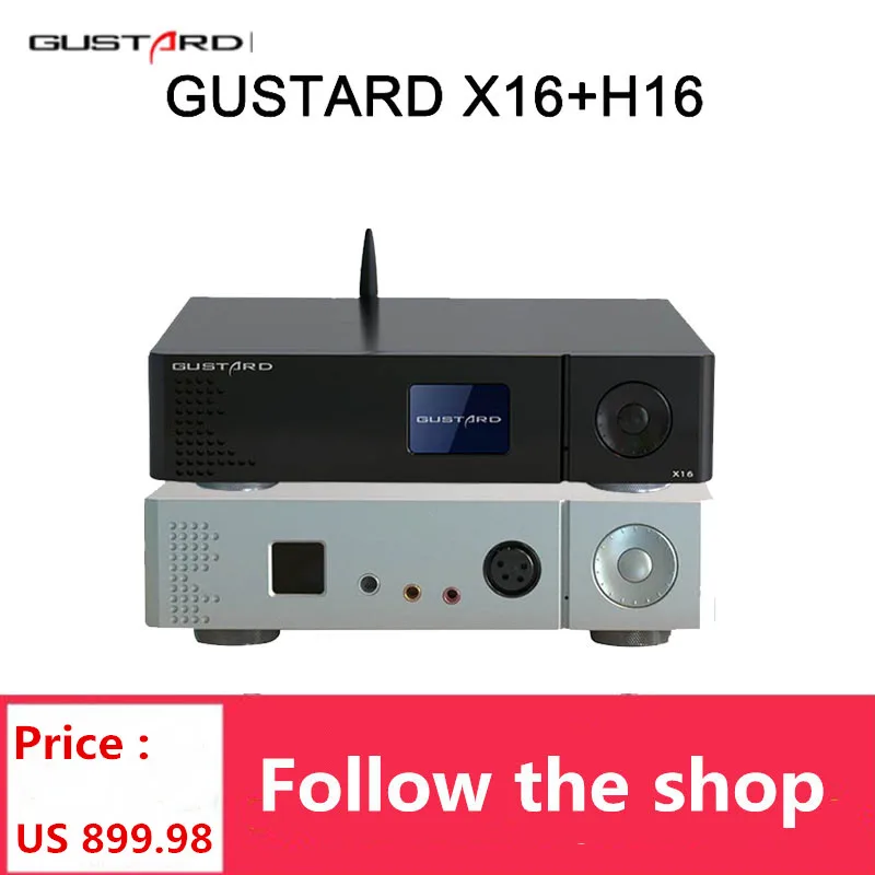 

GUSTARD DAC-X16 MQA Decoder + H16 Headphone Amplifier full decoding dual ES9068 Bluetooth 5.0 DSD512 XU216 USB IIS X16