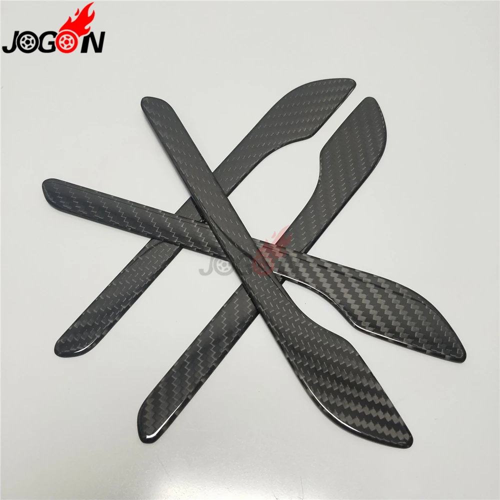 Car Accessories For Tesla Model 3 Real Carbon Fiber Side Door Handle Stickers Decoration& Protector Cover Trim