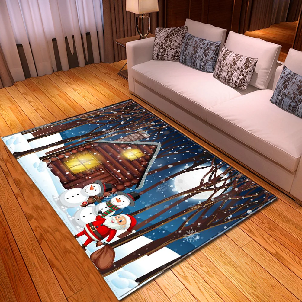 Коврик с рождественским дизайном для гостиной, украшение для дома, большой ковер для детской комнаты, 3D Рисунок, Детский ковер, прикроватные Коврики для спальни