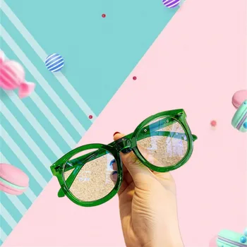 

Fashion Glasses Frame Round Computer Eyeglasses Candy Color Optical Glasses Frame Arrow Rivet Eye Glasses Frames for Men Women
