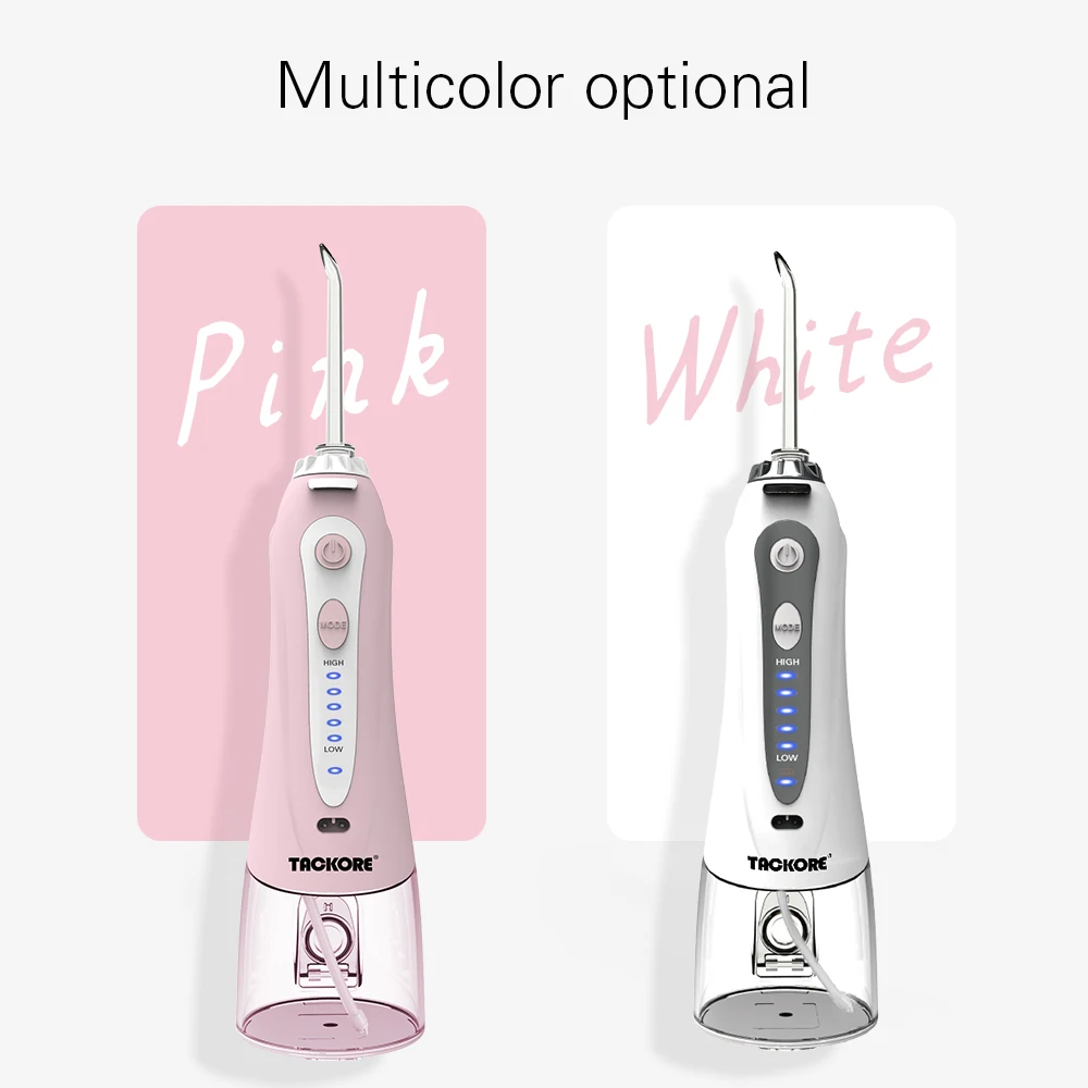 Goede Tackore Usb Opladen Monddouche Dental Draagbare Bleken Opvouwbare Water Jet Bleken IPX7 Monddouche 240 Ml Tank