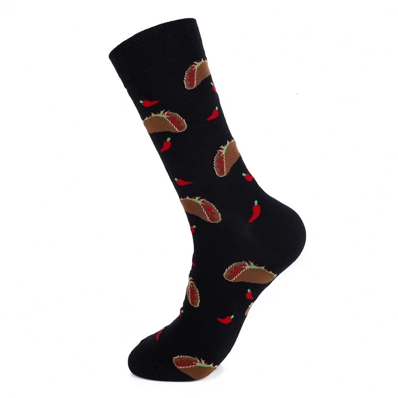 PEONFLY Красочные мужские носки из чесаного хлопка забавные мультипликационные животные узор мода уличная новинка собака акула мужские Веселые носки - Цвет: 29
