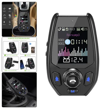 

Bluetooth 5.0 5V3.1A FM Transmitter Bluetooth Adapter Battery Voltage Double USB charger with Voice Prompts Modulator NEW 2019