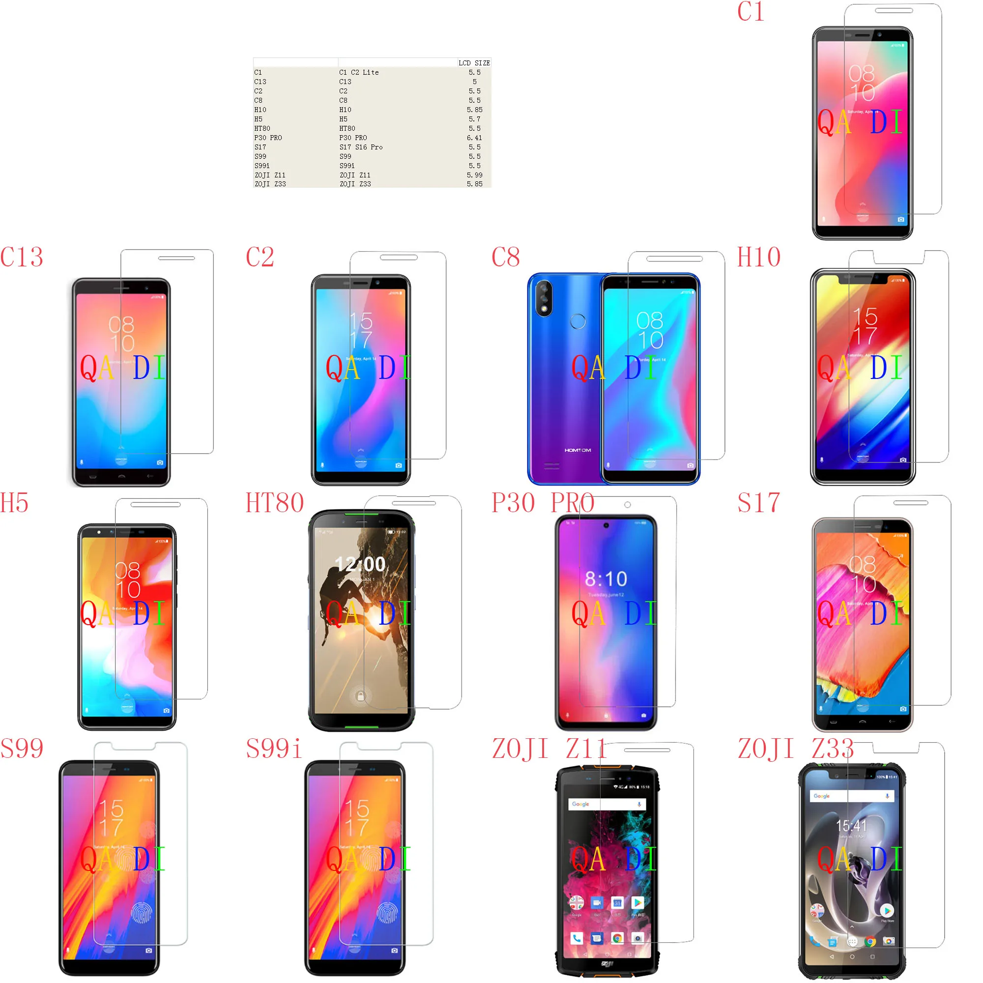 Защитная пленка для экрана P30 PRO Z33 HT80 C13 H5 S99i ZOJI Z11 C8 S17 H10 C2 C1 S16 Lite | Мобильные