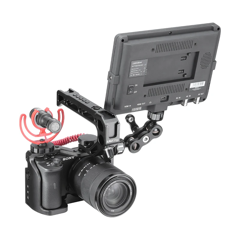 UURig C-A6600 камера клетка для sony A6600 1/4 резьба отверстие для верхней ручки монитор микрофон Светодиодный светильник Холодный башмак крепление Защитная клетка