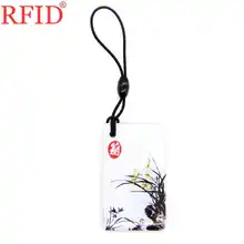 UID S50 1K 13,56 Mhz брелок с рисунком орхидеи, сменная метка, IC карта, близость, RFID, водонепроницаемая метка, карта контроля доступа, 1 шт