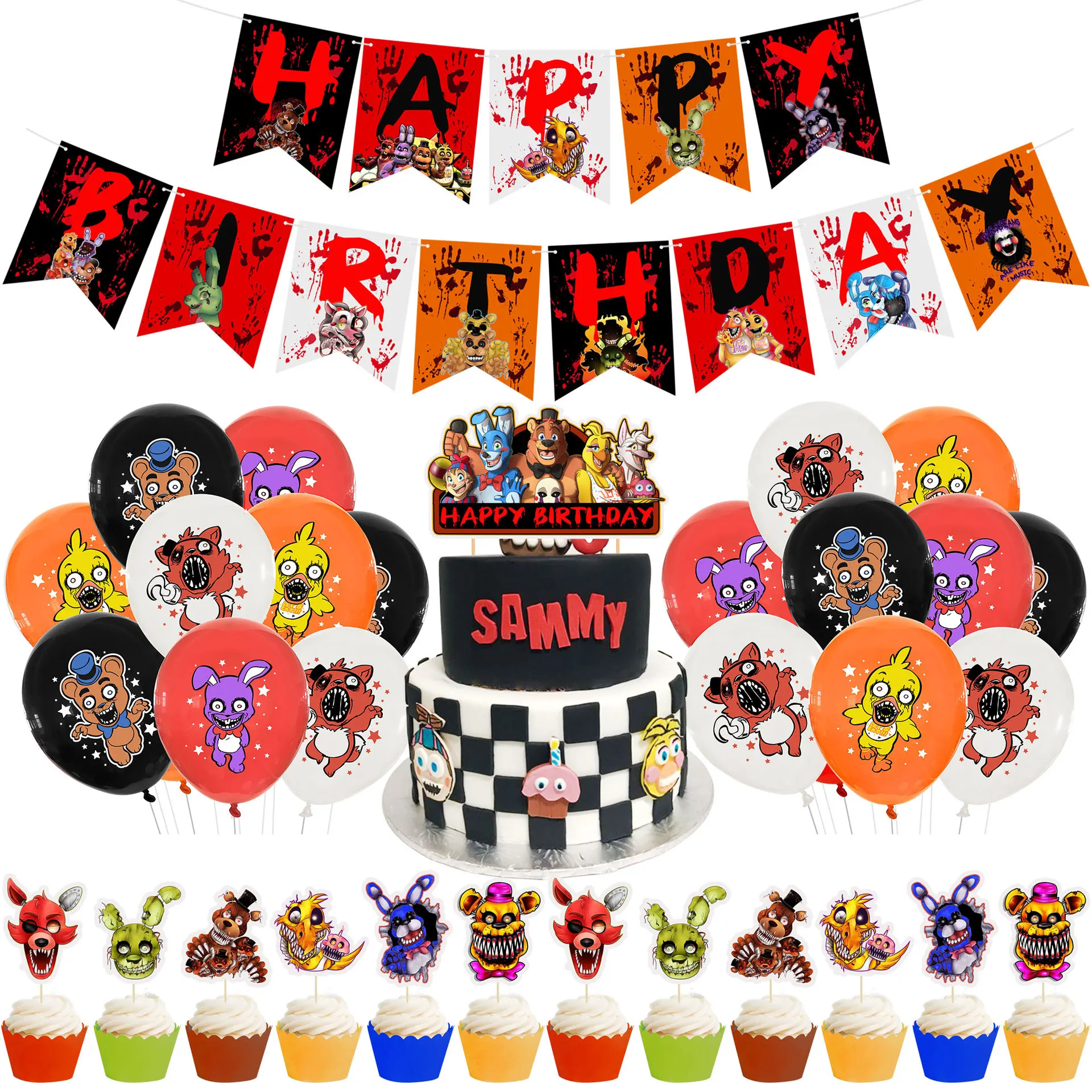 1 Набор пять ночных Фреда воздушные шары FNAF торт Топпер игра игрушка Fazbear Фокси