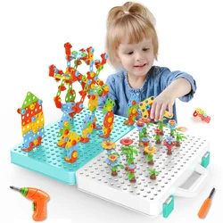 Perceuse électrique démontage d'écrou, outil de correspondance, jouets éducatifs pour enfants, blocs à assembler, ensembles d'outils pour garçons, jouets de construction Design 