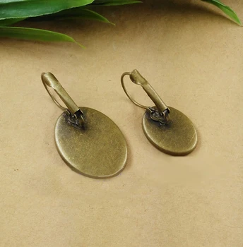 

13*18/18*25mm Earrings hook base plate tray Back Stoppers clip Jewelry Making DIY Accessories broze color oval shaped
