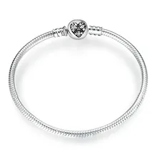 925 пробы серебряный браслет с ледяным узором Сердце зимы застежка цепочка базовый браслет подходит для женщин бусины Шарм Diy ювелирные изделия