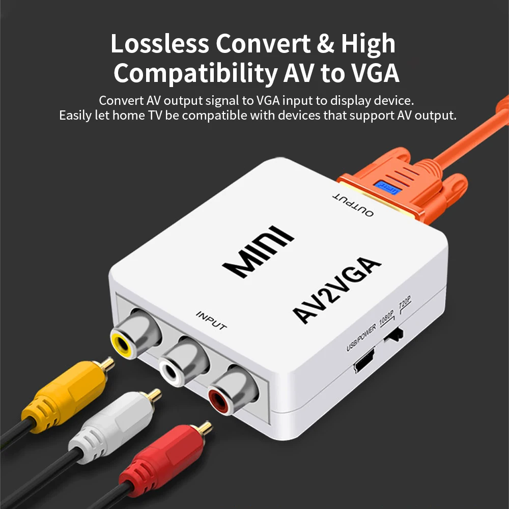 Av To Vga 1080p Hd Adapter Mini Vga 
