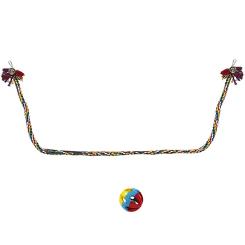 

Chicken Swing Large Rope Perch Bungee Climbing Ropes with Play Chicken Ball Toys Parrot Bird Toy 59 Inches