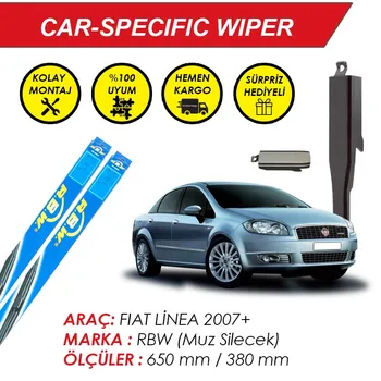 

RBW Windscreen Wiper Blades for Fiat Linea Fit Push Button Arms 2007 +