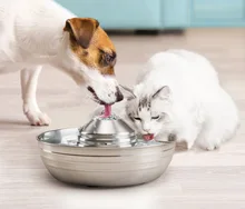 

Water Fountain Cat Stainless Steel Pet Dog Drinking Fountain For Cats Small Dogs 2L Ultra-Quiet Automatic Fountains Dog Drinker