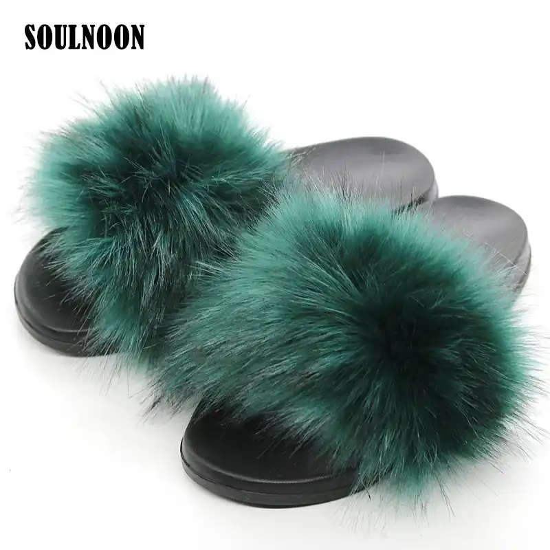 furry flip flops