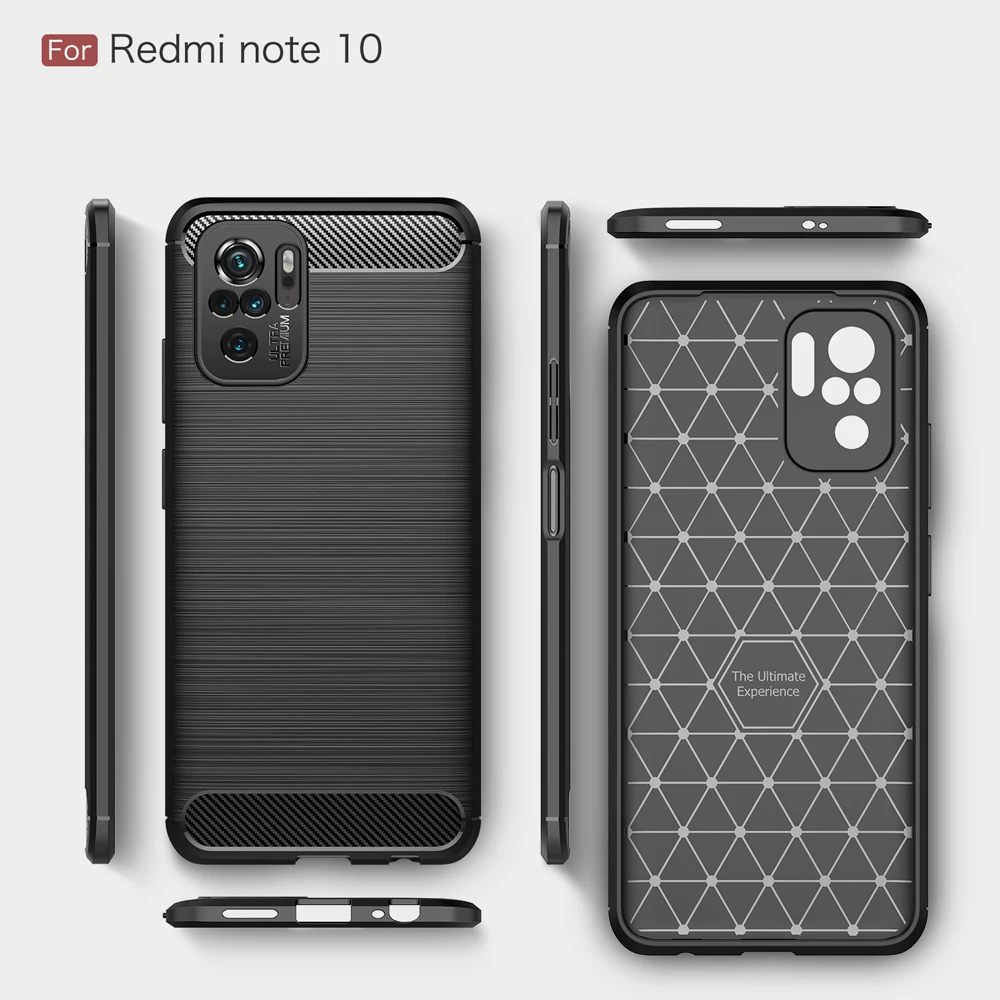 Note 10 Carbon Fiber Case For Xiaomi Redmi Note 10 4G Case Luxury Soft TPU Slim Silicone Cover for Redmi Note 10 Pro Capa Fundas