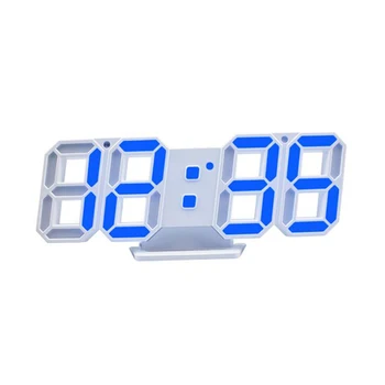 

3D LED Digital Wall Clock Date Time Celsius Nightlight Display Table Desktop Clocks Alarm Clock for Home Living Room