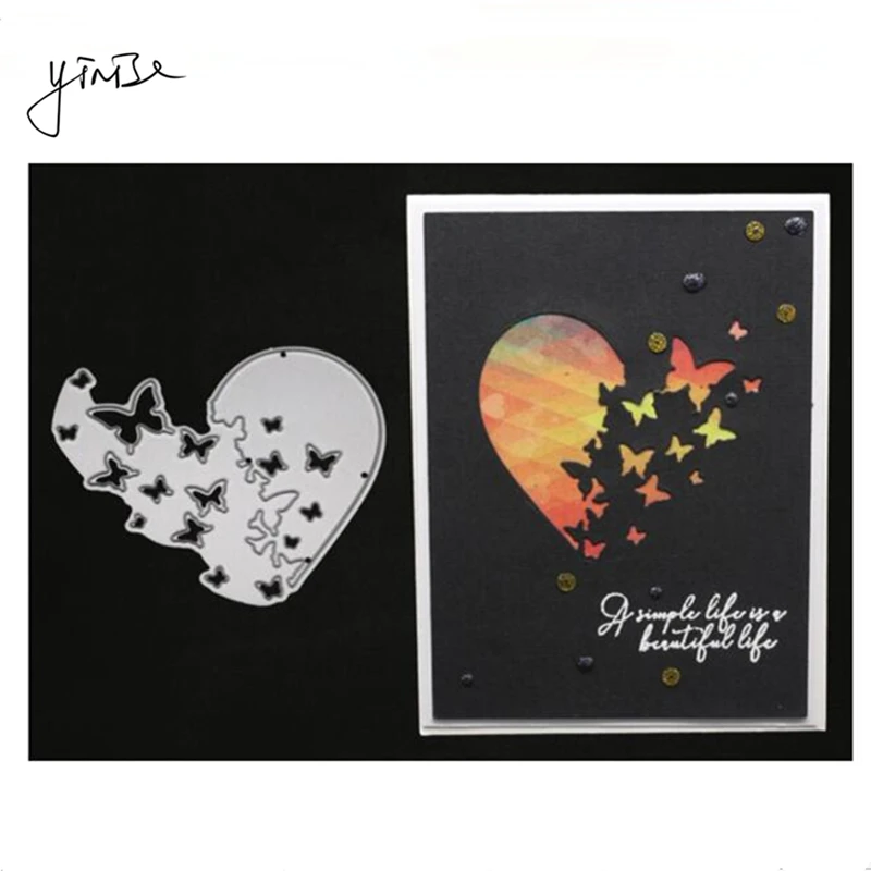 YINISE LOVE BUTTERFLY крышка заготовки из металла режущие штампы для трафареты