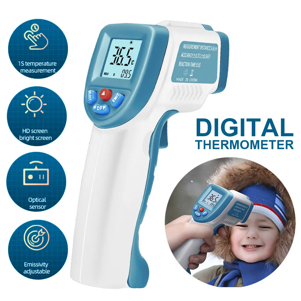 

Baby Thermometer Digital Infrared Thermometer Non-Contact Temperature Meter Pyrometer IR Laser Point Gun for Baby Kids Adults