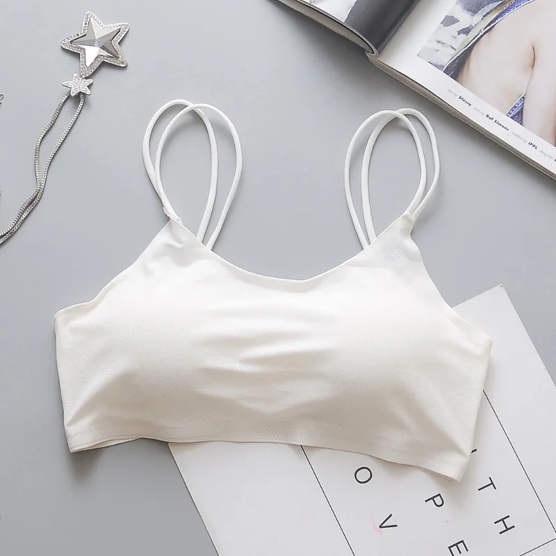 Gathered camisole women's top streetwear Seamless Sexy Tube Top ice silk anti-glare tube top wrap bra underwear women lingerie bra women blouse women tube tops lace camisole tops