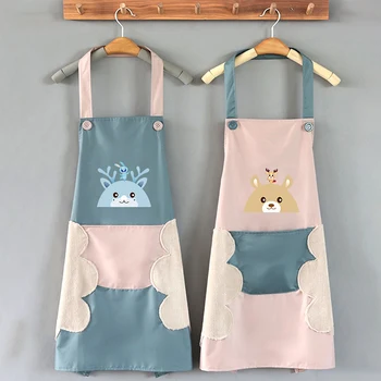 

Cook Aprons with Waterproof Material and Cute Cartoon Bear Deer Images for Cooking Creative GQ