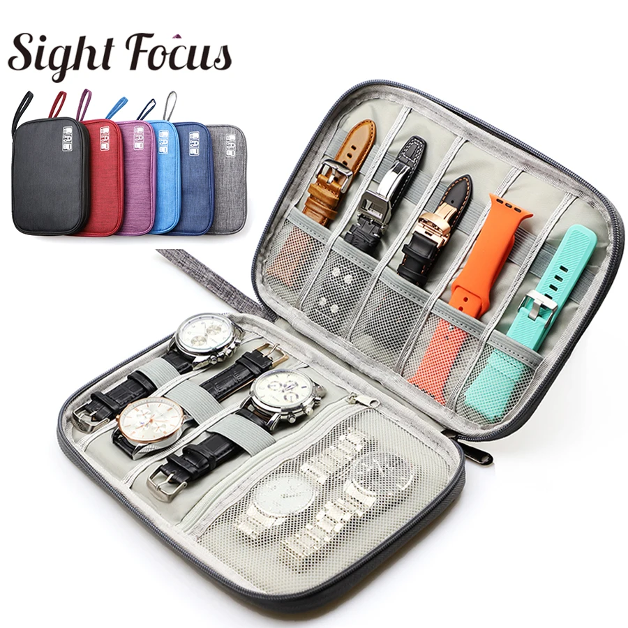 Portable Watchband Storage Case Watch Travel Pouch Organizer For Apple Samsung Huawei Suunto Watch band Box Strap Bag