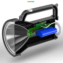 300 Вт Высокая мощность супер яркий светодиодный прожектор для охоты на открытом воздухе портативный прожектор фонарь перезаряжаемый фонарик лампа
