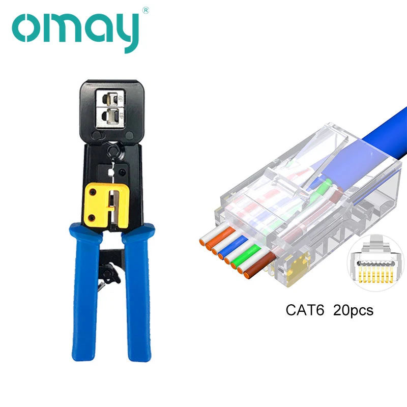 OMAY EZ RJ45 Tool Crimper Hand Network Stripping Tool Plier for RJ11 Cat6 Cat5 8p8c Multi Cable Crimping Stripper Multifunction 