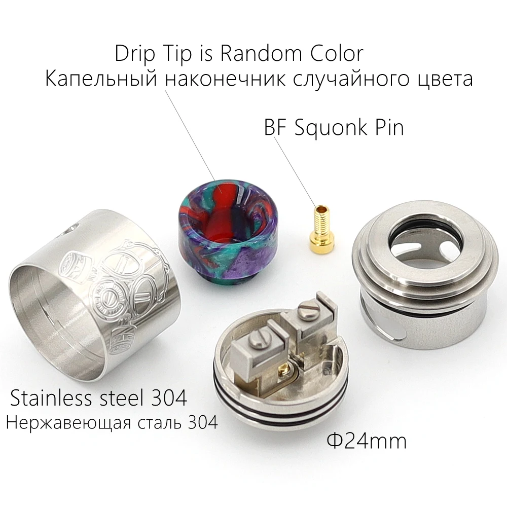 Испаритель VapSea Apocalypse GEN 2 RDA бак для восстановления 24 мм с сквонк BF PIN 510 бокс мод
