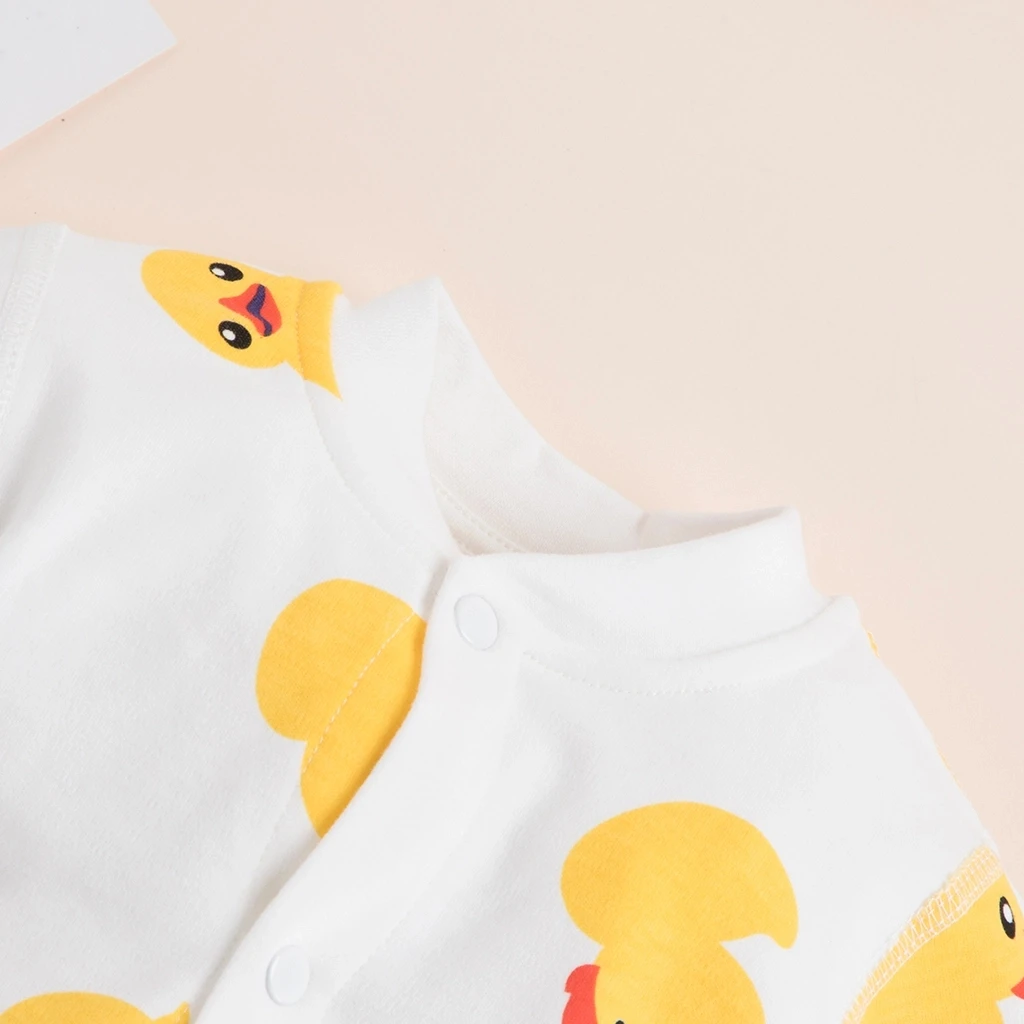 PatPat 2021 New Spring and Autumn Baby Yellow Duck Allover Long-sleeve One Pieces Jumpsuit Soft Baby Boy and Girl Clothes