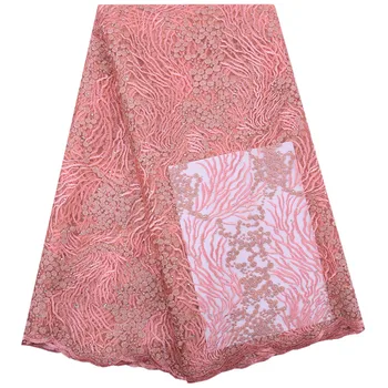 

New Beautiful Embroidery African Lace Fabric 5Yards French Nigerian Lace Fabric Comfortable For Party Sewing Clothes A1840