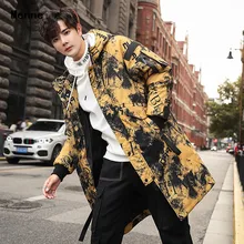 Мужская зимняя куртка, новинка, зимний спортивный пуховик, мужское длинное пальто