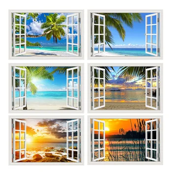 

Seaside Beach Outside The Window Diy 5D Diamond Painting Diamond Embroidery Mosaic Cross Stitch Kits Wall Home Decoration