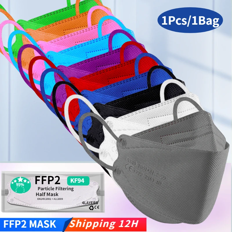 Маски ffp2 маски для лица KN95 цветов 1 шт./1 пакет многоразовые k 95 ffp 2 оригинальные