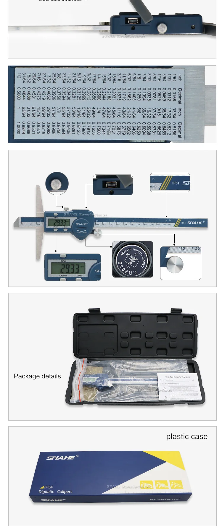 Digital vernier profundidade calibre