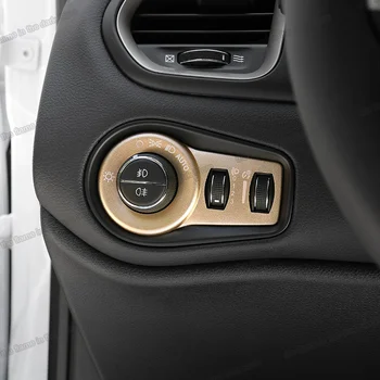 

Lsrtw2017 Abs Aluminum Alloy Car Headlight Switch Panel Trims for Jeep Renegade 2016 2017 2018 2019 2020 auto accessories