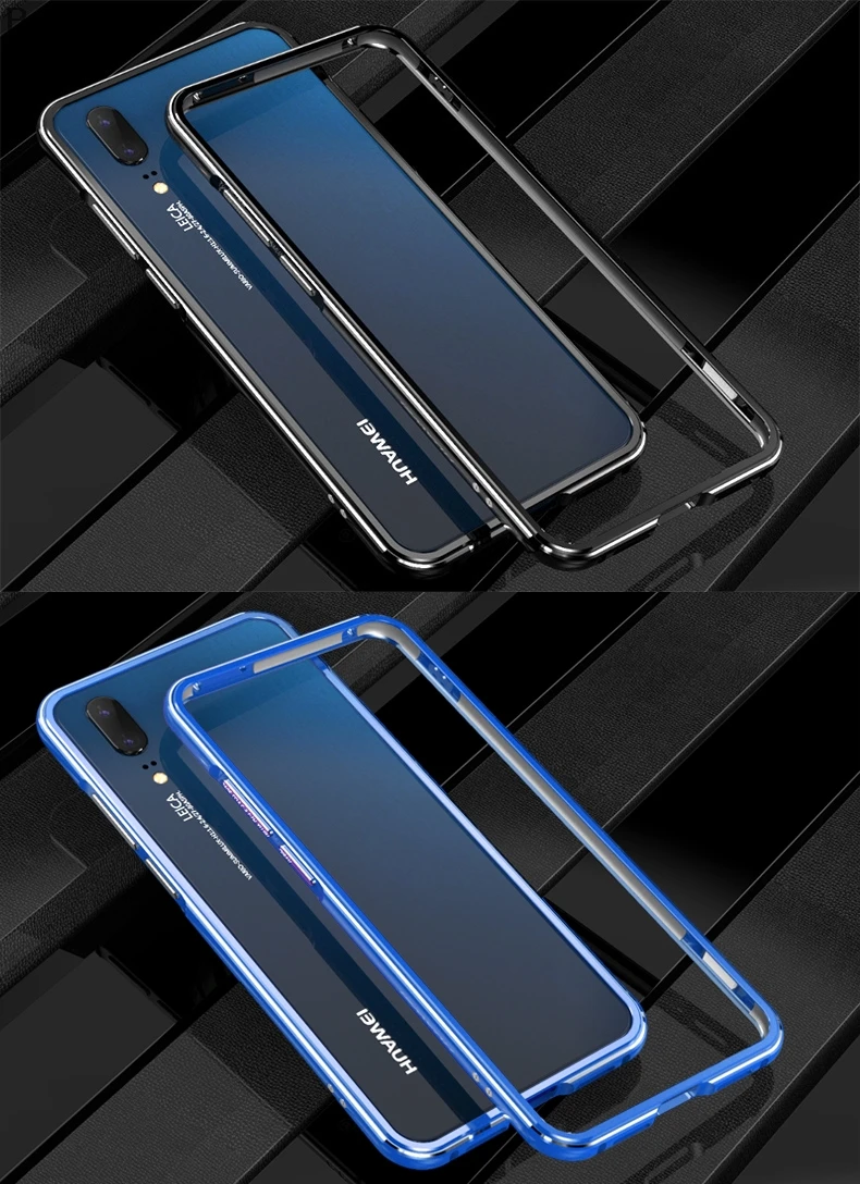 Чехол для huawei P20 роскошный Ультратонкий алюминиевый бампер для huawei Ascend P20 Pro+ 2 пленки(1 передняя+ 1 задняя