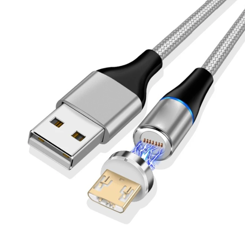 Магнитный кабель 3A Micro USB быстрое зарядное устройство для мобильных телефонов LG Android для samsung Galaxy S2 S3 S4 S5 S6 S7 Лот - Цвет: Silver Micro Cable