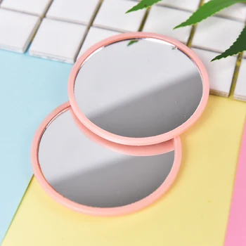 

Pink Cute 1pcs Mini Pocket Makeup Mirror Cosmetic Compact Metal Mirrors Color Random Dia 7cm