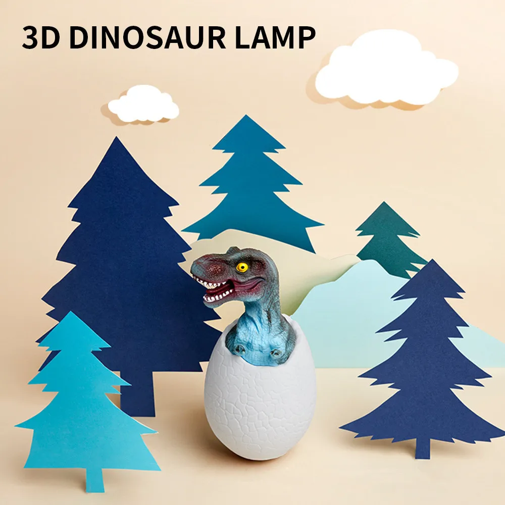Новинка, 3D яйцо динозавра, ночник, 16 цветов, сенсорный сенсор, перезаряжаемый светодиодный настольный светильник для детей, Рождество, USB, крутой подарок