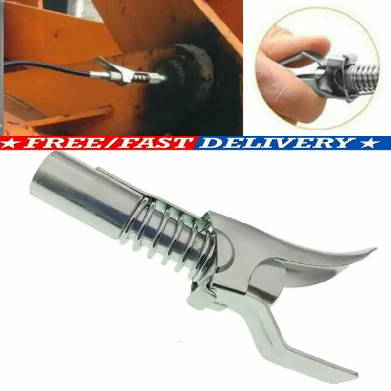 

Grease Gun Coupler Quick Release Lock On Coupling End 1/8" BSP Workshop Farm Grease Gun Coupler