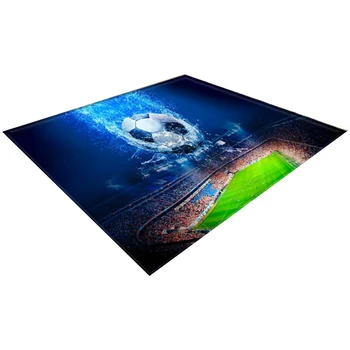 

1pc 160x120cm Non Slip Doormat 3D Soccer Ball Printed Home Decorative Mat Area Rug Carpet