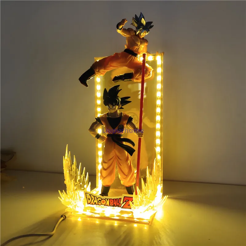 2 goku Dragon Ball и super Goku светодиодный светильник, декоративный настольный ночник, ультра инстинкт Goku Evolution, Светодиодный настольный светильник, Рождественская игрушка, подарок DBZ - Испускаемый цвет: 2 goku
