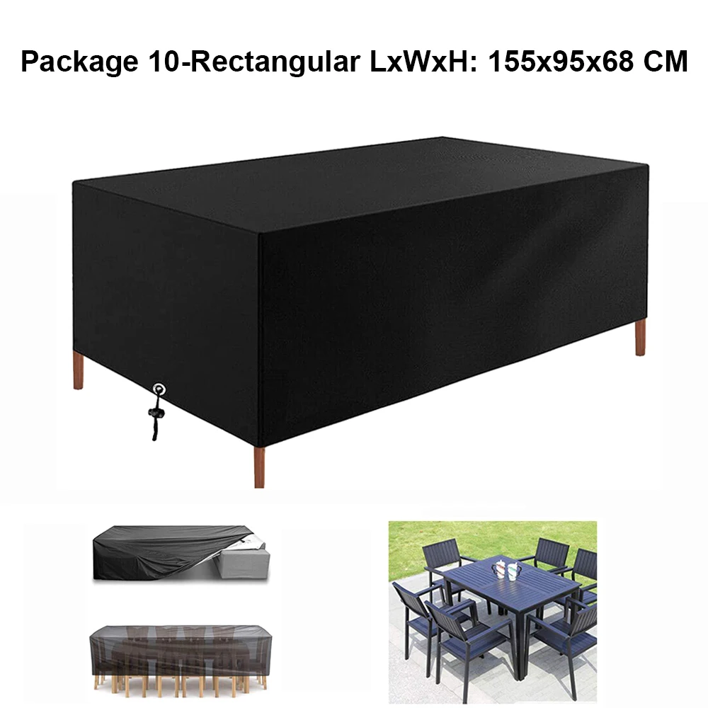 חיצוני גן ריהוט עמיד למים מכסה ספה שולחן כיסא אבק הוכחת כיסוי פטיו מגן סט למנוע רוח חול גשם שלג